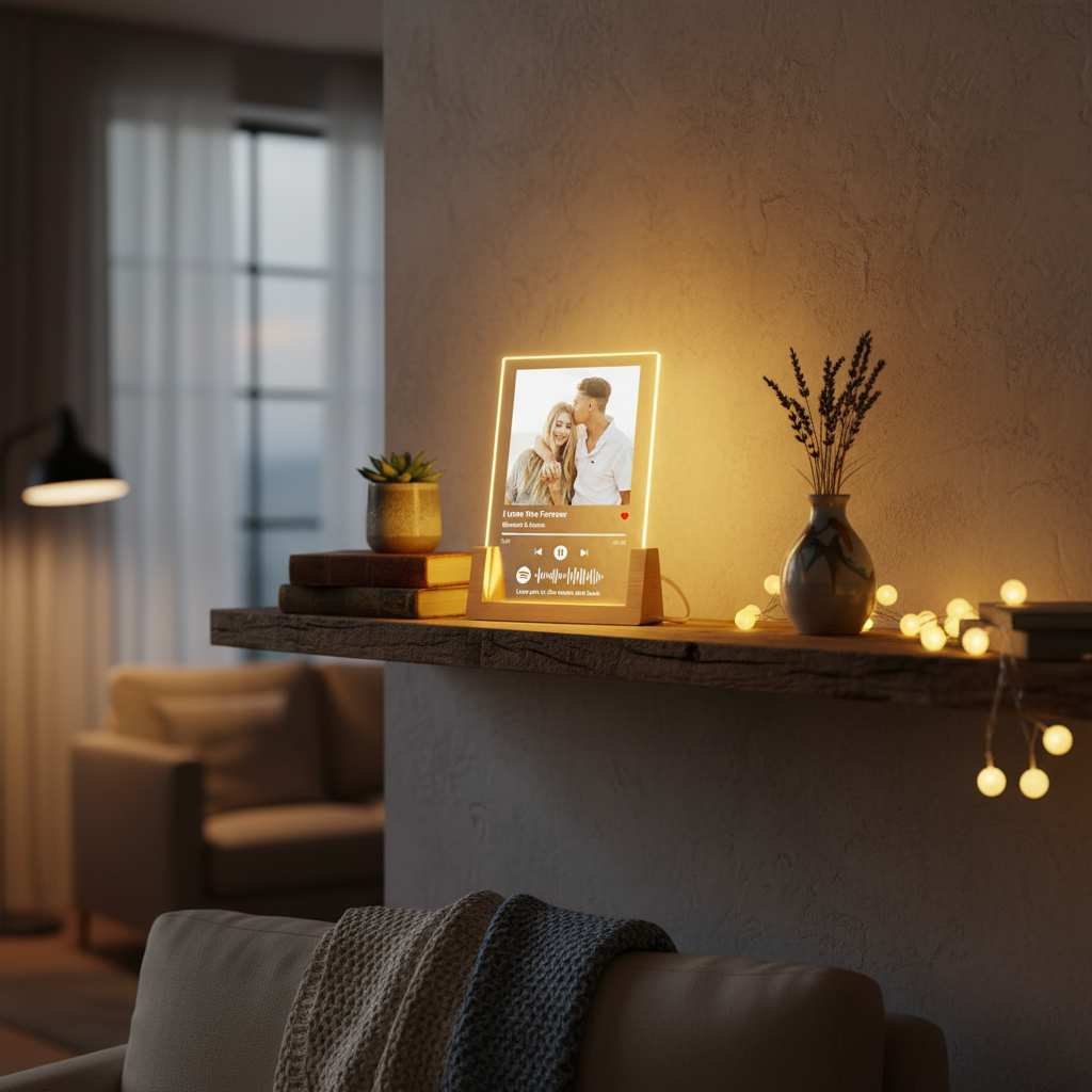 Spotify Plaque Custom Photo Gifts Acrylic Song Plaque with Picture Personalized Gifts for Couple Customized Valentines Day Gifts